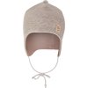 Little Angel Čepice zavazovací FLEECE BAMBUS Outlast® - hnědý melír/oříšková (Velikost 3 | 42-44 cm)