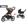 Thule Urban Glide 3 Tinted Taupe Magnetic Buckle + Bassinet Bundle Black