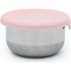 Nerezová dóza 89 ml se silikonovým víčkem 3ks - růžová/ šedá