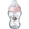 Tommee Tippee Kojenecká láhev C2N 250ml skleněná potisk Pink, 0m+