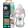 Tommee Tippee Kojenecká láhev C2N 250ml skleněná potisk Pink, 0m+