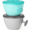 Skip Hop Misky s víkem a držákem Easy Grab Grey, Teal 2 x 240ml, 3m+