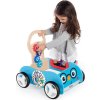 BABY EINSTEIN Hračka dřevěná aktivní vlečka Discovery Buggy HAPE 12m+