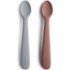 Mushie silikonova lyzicka 2ks stone cloudy mauve