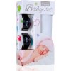 Baby set - bambusová osuška white / bílá + kočárkový kolíček black / černá