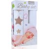 Baby set - bambusová osuška beige stars / béžové hvězdičky + bambusová osuška white / bílá