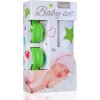 Baby set - bambusová osuška green stars / zelené hvězdičky + kočárkový kolíček green / zelená