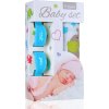 Baby set - bambusová osuška green elephants / zelení sloni + kočárkový kolíček blue / modrá