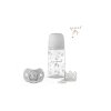 SUAVINEX | SADA LÁHEV 270ml + dudlík fyziologický 0/6m + klip JOY - stříbrná (Varianta SUAVINEX | SADA LÁHEV 270ml + dudlík fyziologický 0/6m + klip JOY - stříbrná)
