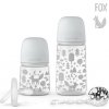 SUAVINEX | SADA 270ml + 150ml + DUDLÍK celosilikonový 0/6M+ KLIP FOX