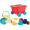 B-Toys Vozík s hračkami na písek červený
