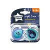 Tommee Tippee Šidítko C2N silikon Night 2ks 6-18m