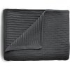 Mushie pletena detska deka z organickej bavlny pasikova Dark Gray