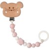 LÄSSIG BABIES LÄSSIG Soother Holder Wood/Silicone 2024 Little Universe cloud powder pink (Varianta Soother Holder Wood/Silicone 2023 Little Chums cat)
