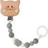 Lässig BABIES Soother Holder Wood/Silicone Little Chums cat