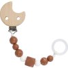 LÄSSIG BABIES LÄSSIG Soother Holder Wood/Silicone 2024 Little Universe moon rust (Varianta Soother Holder Wood/Silicone 2023 Little Chums cat)