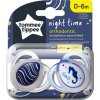 Tommee Tippee Šidítko C2N silikon Night 2ks 0-6m