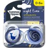 Tommee Tippee Šidítko C2N silikon Night 2ks 0-6m