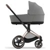 cybex priam rose gold kombikinderwagen mirage grey mit babywanne seite