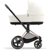 cybex priam rose gold kombikinderwagen off white mit babywanne seite