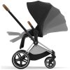 cybex priam chrome brown sportkinderwagen liegeflaeche sepia black