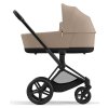 cybex priam kombikinderwagen cozy beige black mit babywanne seite