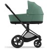 cybex priam black kinderwagen mit babywanne seite leaf green