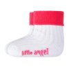 Little Angel ponožky froté Outlast® - bílá/růžová (Velikost 10-14 | 7-9 cm)