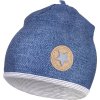 Little Angel Čepice podšitá Outlast® - modrý melír/pruh bílošedý melír (Velikost 3 | 42-44 cm)
