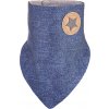 Little Angel Šátek na krk podšitý Outlast® - modrý melír/pruh bílošedý melír