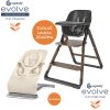 ERGOBABY | Evolve jídelní židle 2- v-1 Dark Wood + Evolve lehátko Cream