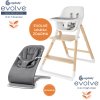 ERGOBABY | Evolve jídelní židle 2- v-1 Natural Wood + Evolve lehátko Charchoal grey