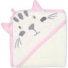 Little Angel sET osuška,ručník,žínka BAMBUS - natur růžová kočka