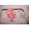 Little Angel Šátek tenký kšilt Outlast® - bílá/tyrkys motýl (Velikost 3 | 42-44 cm)