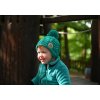 Little Angel Čepice pletená zavazovací copánky LA Outlast ® - zelená (Velikost 3 | 42-44 cm)