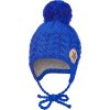 Little Angel Čepice pletená zavazovací copánky LA Outlast ® - modrá (Velikost 3 | 42-44 cm)