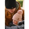Little Angel Čepice pletená bambule knoflíky Outlast ® - sv.růžová (Velikost 3 | 42-44 cm)