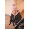 Little Angel Čepice pletená bambule knoflíky Outlast ® - ocelová (Velikost 3 | 42-44 cm)