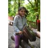 Little Angel mikina rozepínací dívčí - šedý melír bordó puntík