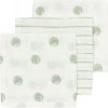 Mušelínová plena-žínka 3-balení - Dot stripe soft green