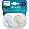 PHILIPS AVENT Philips AVENT Šidítko Ultra air Obrázek 0-6m dívka (duha), 2ks