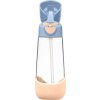 Lahev na pití s brčkem 600 ml - broskvová