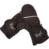 Little Angel rukavice s palcem softshell STRETCH Outlast® - černá-výšivka šedá (Velikost 1)
