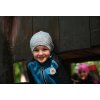 Little Angel Čepice smyk natahovací TISK Outlast ® - šedý melír eukalyptus