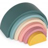 PETITEMARS PETITE&MARS Hračka silikonová skládací Rainbow Misty Green 12m+