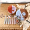 LÄSSIG BABIES LÄSSIG Cutlery with Silicone Handle 3pcs Happy Rascals Heart lavender (Varianta LÄSSIG Cutlery with Silicone Handle 3pcs Happy Rascals Heart lavender)