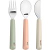 LÄSSIG BABIES LÄSSIG Cutlery with Silicone Handle 3pcs Happy Rascals Heart lavender (Varianta LÄSSIG Cutlery with Silicone Handle 3pcs Happy Rascals Heart lavender)