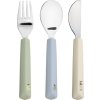LÄSSIG BABIES LÄSSIG Cutlery with Silicone Handle 3pcs Happy Rascals Heart lavender (Varianta LÄSSIG Cutlery with Silicone Handle 3pcs Happy Rascals Heart lavender)