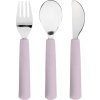 LÄSSIG BABIES LÄSSIG Cutlery with Silicone Handle 3pcs Happy Rascals Heart lavender (Varianta LÄSSIG Cutlery with Silicone Handle 3pcs Happy Rascals Heart lavender)
