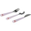 LÄSSIG BABIES LÄSSIG Cutlery with Silicone Handle 3pcs Happy Rascals Heart lavender (Varianta LÄSSIG Cutlery with Silicone Handle 3pcs Happy Rascals Heart lavender)